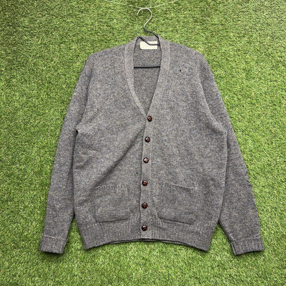 The Moors Lord Jeff Shetland Wool Sweater Mens XL Cardigan Brown Grandpa Vintage